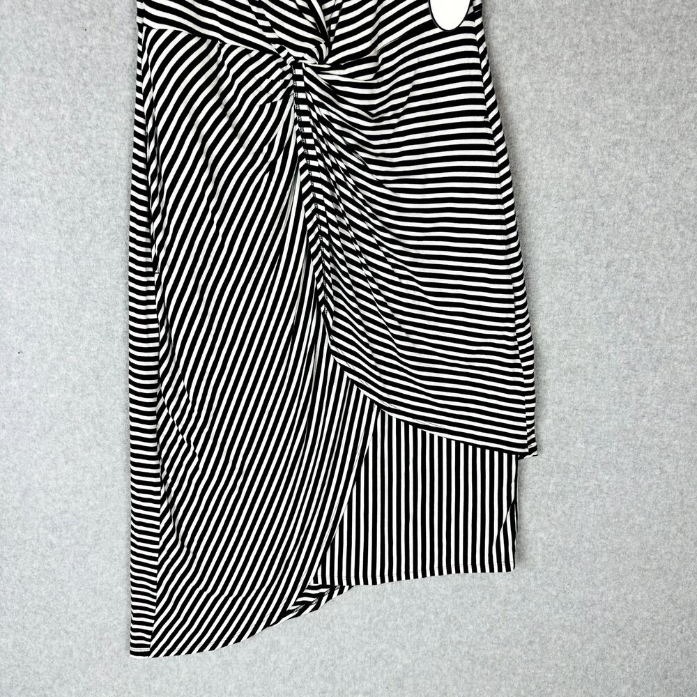 New Soma Womans Sz Medium Dress Asymmetrical Black Striped Sleeveless NWT - Picture 4 of 11